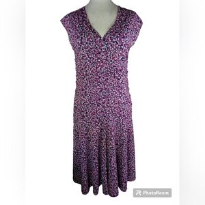 Yvos Dress Purple Pink White Size Medium